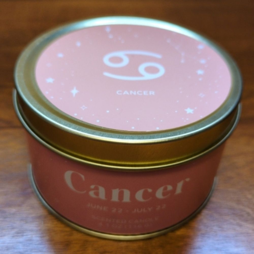 Cancer Zodiac Candle June July Birthday Horoscope Rosewater‎ Violet Scent Gift